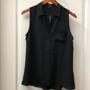 THE LIMITED—Black Sleeveless Dress Shirt